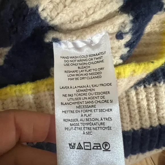 Anthropologie Navy and Cream Striped Turtleneck Sweater - Picture 13 of 14